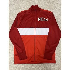 Adidas AC Milan Full Zip Soccer Track Jacket Kit Jersey Mens Large